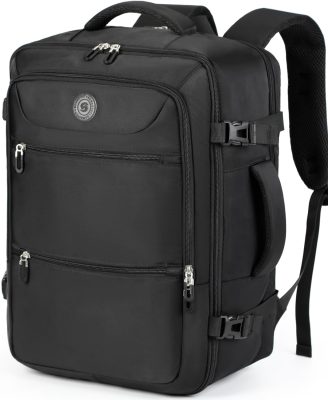 Sowaovut Travel Laptop Backpack, Extra Large Backpacks, Flight Approved Daypack, Business Bag Fit 17.3 inch Laptop for Men Women (Black)
